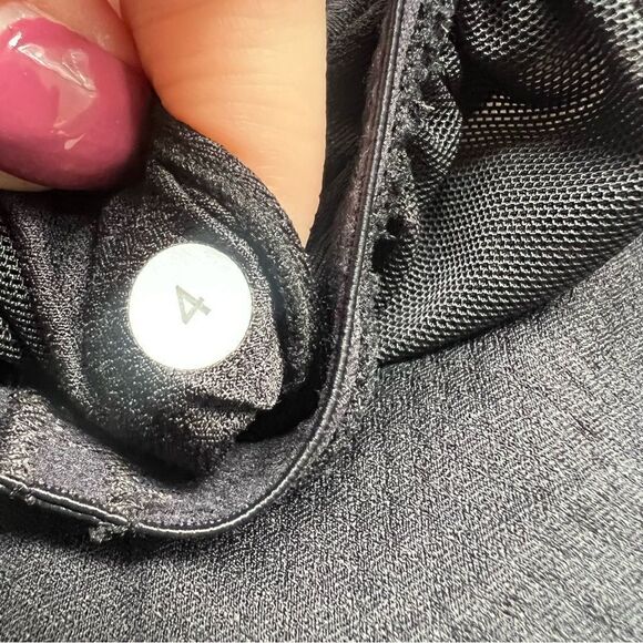Lululemon Black Pritti Ruffle Tank Size 4 Athletic Shirt Built in Sports Bra - Picture 11 of 11